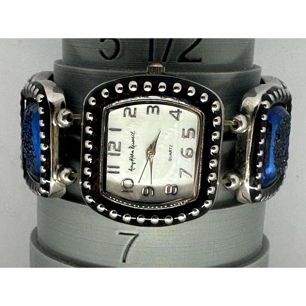 Amy Kahn Russell‎ Watch New Battery Mother of Pearl Stretch Bracelet Watch 6.5"